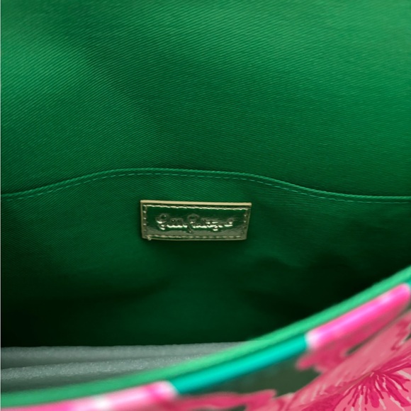 Lilly Pulitzer Pink and Green Envelope Clutch - Picture 4 of 5